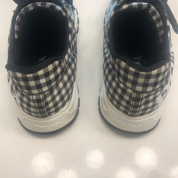 Prada Gingham Black and White Sneakers - Picture 3 of 4